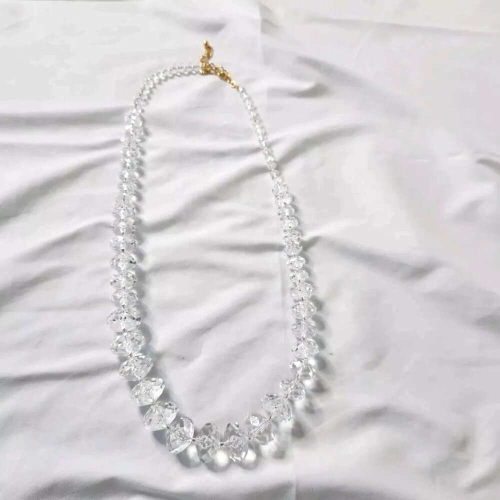 Joan Rivers Clear Acrylic Statement Necklace Signed